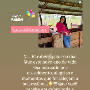 Poliana Rocha chamou Ana Castela de 'V' ao desejar feliz aniversário para a cantora