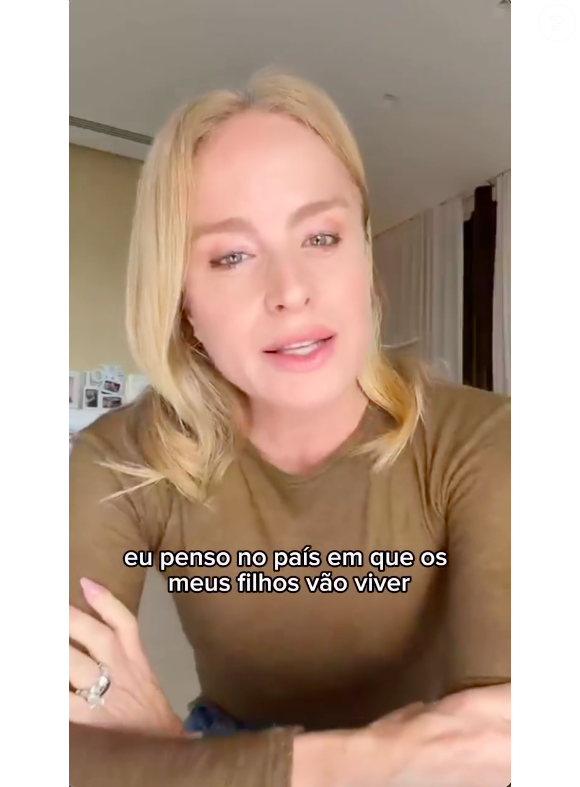 Angélica comentou que preza por um país de respeito para que os filhos possam viver bem