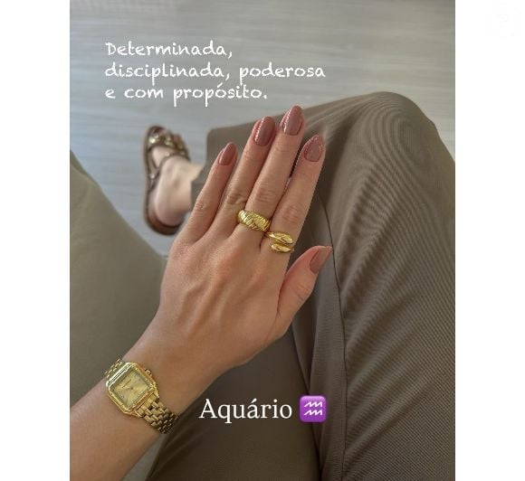 Aquário – Determinada, disciplinada, poderosa e com propósito, harmoniza com o nude, tons neutros que simbolizam equilíbrio e sofisticação.