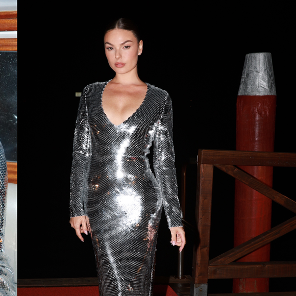 Belíssima! Isis Valverde BRILHA (literalmente) em look luxuoso de grife em sua estreia no Festival de Veneza