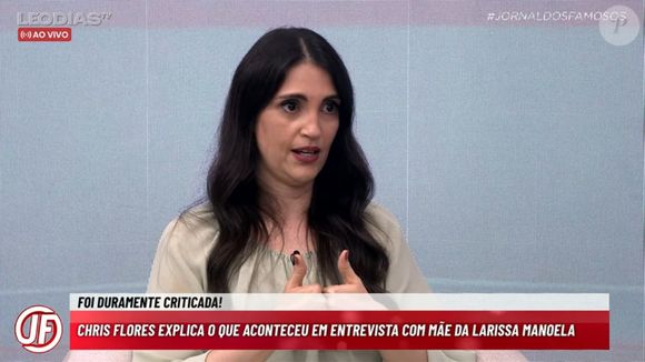 Chris Flores admitiu ter ficado abalado com fortes ataques por ter entrevistado a mãe de Larissa Manoela, Silvana Taques, em meio à grande briga em família: 'Fiquei muito mal, fiquei muito mal. Isso bagunçou muito a minha cabeça e acho que isso ajudou na minha decisão de sair do ar. Foi muito difícil'