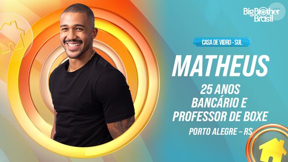 BBB 26: segundo a enquete do Notícias da TV, Matheus Moreira ocupa a última posição da Casa de Vidro do Sul, com 15,92%