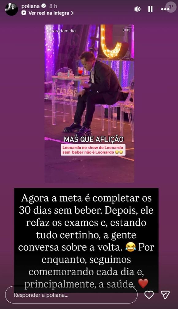 Leonardo parou de beber para cuidar da saúde