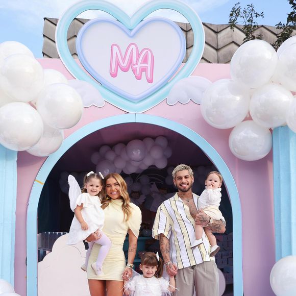 Zé Felipe e Virgínia Fonseca marcaram presença juntos no aniversário da filha mais velha, Maria Alice