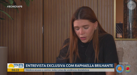 Raphaella Brilhante deu sua primeira entrevista após as agressões sofridas pelo cantor João Lima virem à tona