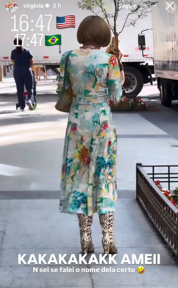 Anna Wintour, referência máxima do jornalismo de moda, foi reconhecida por Virgínia Fonseca durante encontro em Nova York