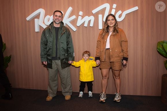 A promoter Carol Sampaio com a família no Rock in Rio
