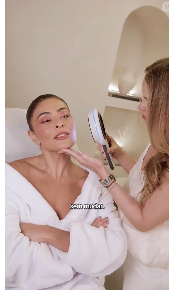 Juliana Paes começou o tratamento há cerca de 7 meses e, desde então, tem apontado melhorias significantes na pele