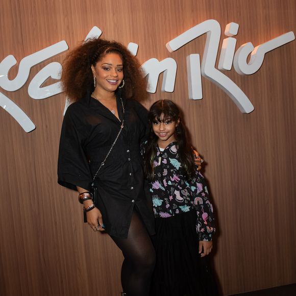 Juliana Alves com a filha no 3º dia do Rock in Rio