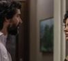 Antes da morte na novela Vale Tudo, Rubinho (Julio Andrade) sente palpitações ao ser ignorado por Maria de Fátima (Bela Campos)