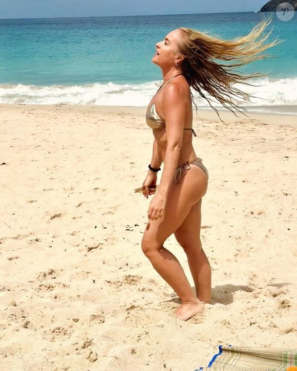 Corpo definido e braços fortes de Angélica: apresentadora é adepta do treino metabólico. 'Método inteligente, criado para acelerar o metabolismo e queimar gordura até depois do treino terminar. Mesmo em só 18 minutos por dia'