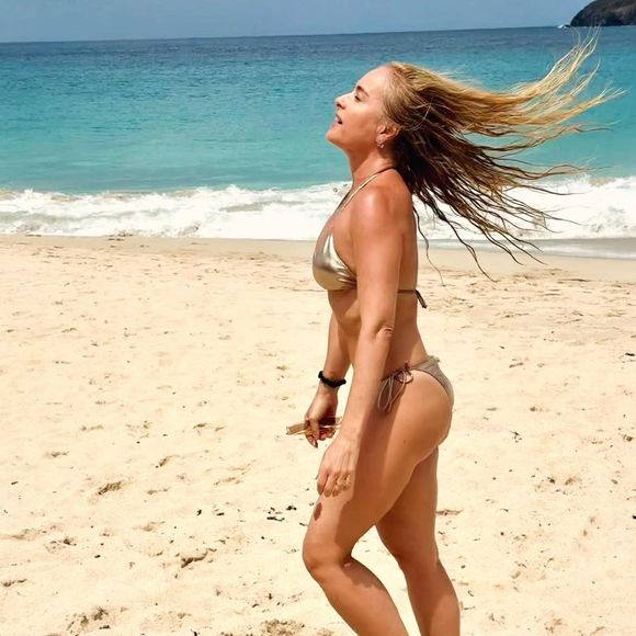 Corpo definido e braços fortes de Angélica: apresentadora é adepta do treino metabólico. 'Método inteligente, criado para acelerar o metabolismo e queimar gordura até depois do treino terminar. Mesmo em só 18 minutos por dia'