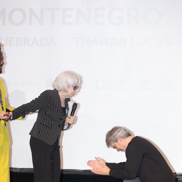 Fernanda Montenegro é homenageada durante pré-estreia de 'Vitória'.