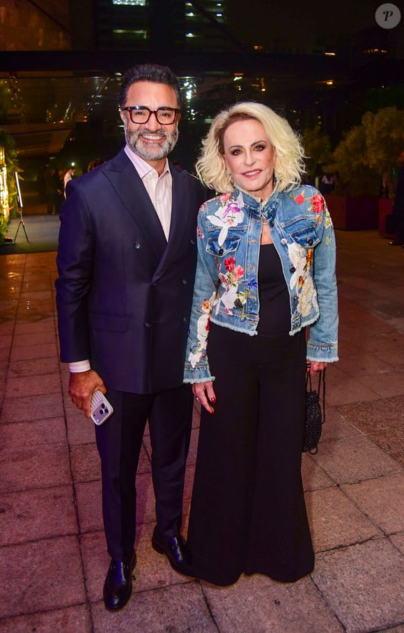 Ana Maria Braga chegou acompanhada do marido ao evento beneficente