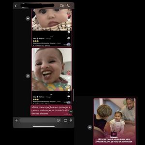 Amanda Kimberlly expôs montagens com a foto da filha distorcida que aparecem no TikTok
