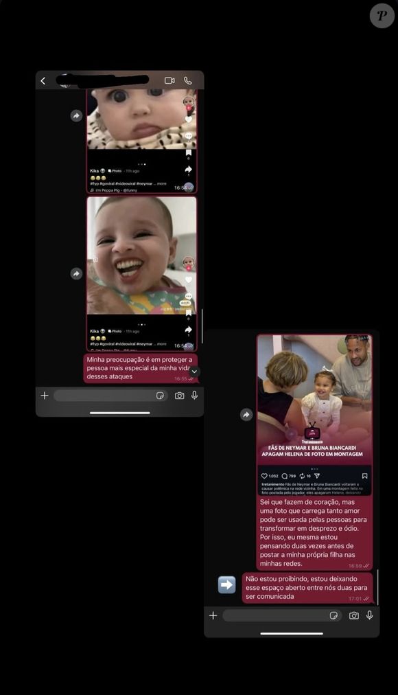 Amanda Kimberlly expôs montagens com a foto da filha distorcida que aparecem no TikTok