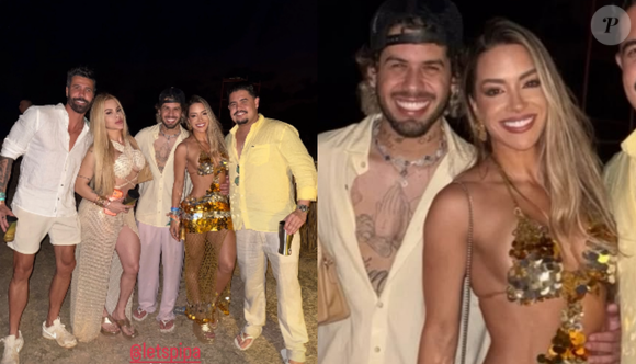 Zé Felipe é fotografado com ex de humorista famoso no Réveillon e mão na cintura chama atenção da web: 'Ele gosta é das loiras'