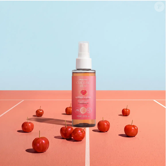 A sensação de calor após a academia é uma das situações que a nova linha Cuide-se Bem Acerola e Vai, do Boticário, pretende atender. A bruma hidratante para corpo e rosto foi desenvolvida para refrescar e revitalizar a pele, sem deixá-la pegajosa.
