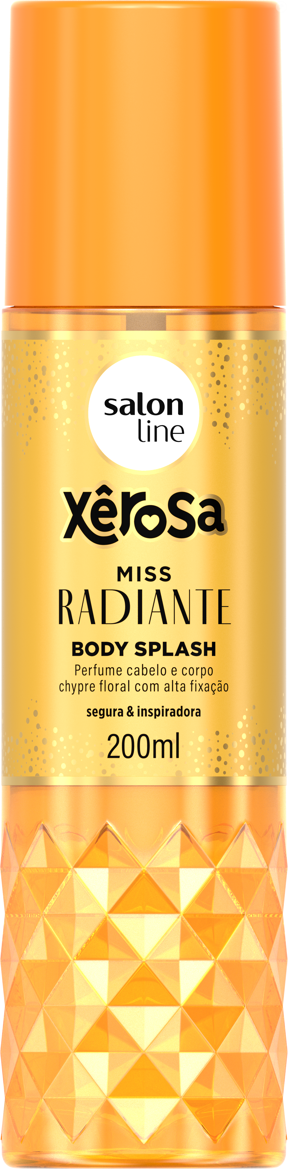 O Xêrosa Miss Radiante, da Salon Line, combina pera, abacaxi e grapefruit na saída, seguidos por rosa, jasmim e orquídea. No fundo, musk, sândalo, framboesa e baunilha completam a composição floral com nuances frutadas e amadeiradas