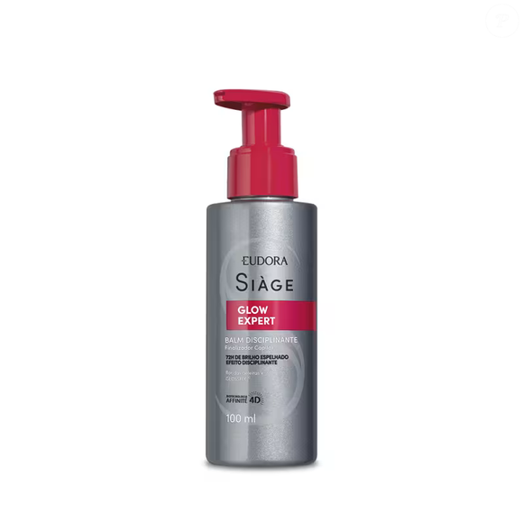 Balm Disciplinante Finalizador Capilar Siàge Glow Expert (Eudora) - 100ml - Leave-in disciplinante garante brilho espelhado por até 72 horas e combate imediato ao frizz