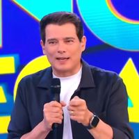 Filha famosa de Celso Portiolli decepciona pai ao vivo no 'Domingo Legal', do SBT, com pergunta sobre Brasília: 'Jogamos dinheiro fora'