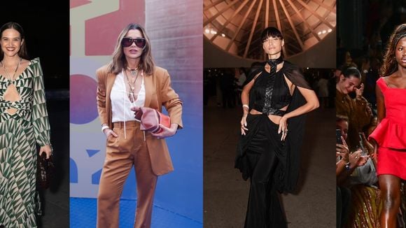 Alfaiataria chic e decotão, recortes, transparência e mais: famosas aliam elegância e ousadia no último dia do Rio Fashion Week; veja fotos de Flávia Alessandra, Débora Nascimento e mais!