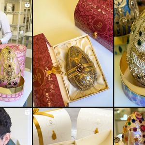 Modelos variados de ovos de luxo da coleção 2025, que podem custar até R$ 15 mil.