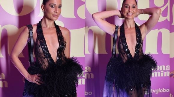 Com vestido transparente de R$ 15 mil, Camila Pitanga esbanja luxo com decote profundo ao lançar nova novela da Globo, 'Dona de Mim'. Fotos!