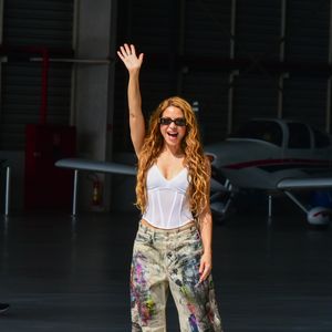 Shakira apareceu usando uma calça wide leg da marca Mytheresa com vários detalhes em bolso e muitas cores