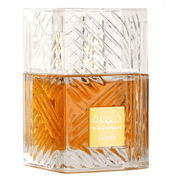 O perfume árabe Khamrah, de Lattafa Perfumes.