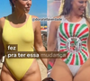 A cirurgiã comparou duas fotos de Paolla de maiô: uma na praia, à luz do dia, e outra mais recente, da aparição da ex-rainha de bateria na quadra da Grande Rio