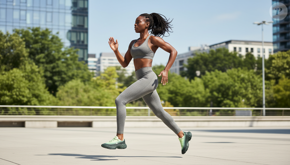 Pelos tons ombré de verde, a aposta mais elegante é combinar com peças monocromáticas, como legging e top em tons de cinza, criando uma composição sofisticada e equilibrada