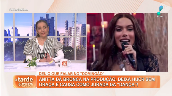 Segundo Sonia Abrão, Anitta foi "mal-educada", "grossa", "inconveniente" e "desrespeitosa" com Luciano Huck durante sua participação no Domingão com Huck