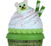 Matcha Swirl aposta em uma combinação inusitada para a perfumaria gourmand: morango, bolo de matcha, tonka, baunilha e chocolate branco aparecem na composição da fragrância da Lattafa Perfumes