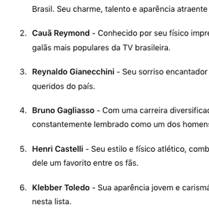ChatGPT elegeu os 10 famosos mais bonitos do Brasil,