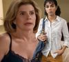 Odete Roitman (Debora Bloch) se irrita com Ana Clara (Samantha Jones) na galeria de Heleninha (Paolla Oliveira)