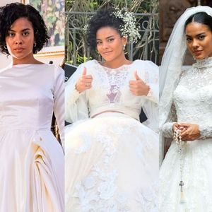 Quatro vestidos de noiva em menos de uma semana! Em 'Vale Tudo', Bella Campos vai usar vários modelos diferentes da peça; veja fotos