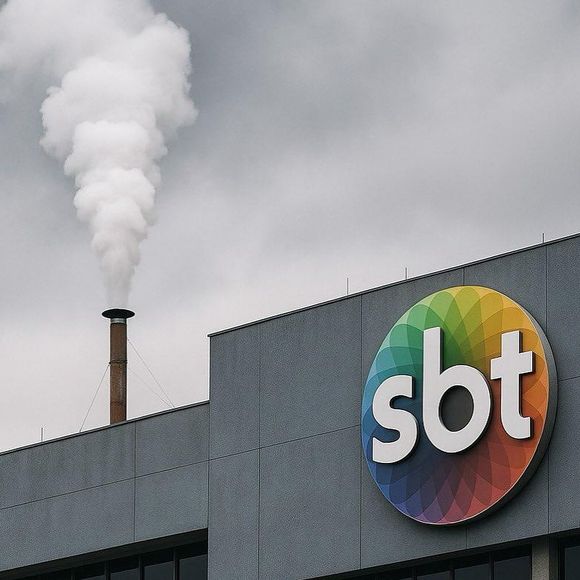 Imagem criada por internautas na web mostra o SBT com uma fumaça branca saindo dos estúdios.