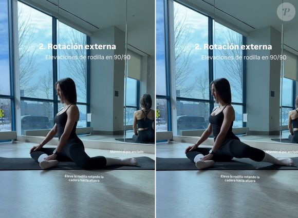 Com a mesma posição inicial, este segundo exercício trabalha o padrão oposto: a rotação externa