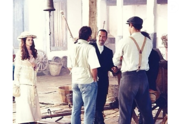 Antonio Fagundes, Thiago Lacerda e Carolina Kasting nos bastidores de 'Terra Nostra'