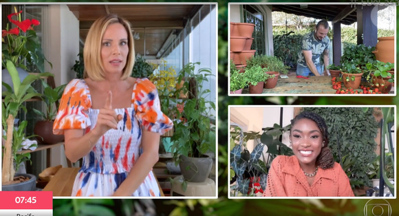 Atriz Érika Januza, no ar em 'A Nobreza do Amor', já pediu ajuda no programa 'É De Casa' para cuidar de plantas.