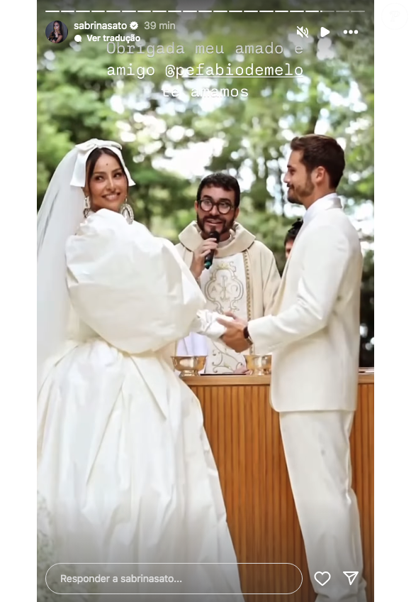 Casamento de Sabrina Sato e Nicolas Prattes foi celebrado pelo Pe. Fábio de Melo