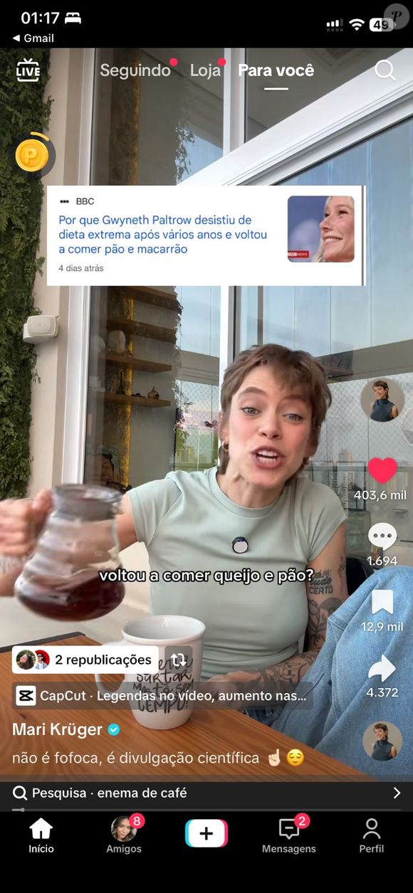 Influenciadora Mari Krüger dispara: 'Milhões adoeceram seguindo essas ideias absurdas'