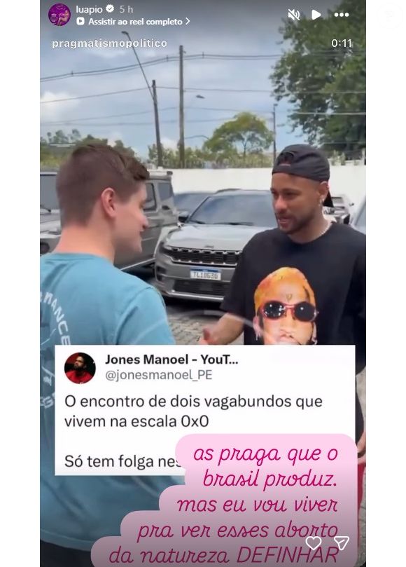 Luana Piovani fez novo ataque a Neymar: 'As praga que o Brasil produz. Mas eu vou viver para ver esses aborto da natureza DEFINHAR'