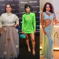 Bolsa de peixe, sapato de pelúcia e abdômen à mostra: Jade Picon, Tati Machado e mais famosas ousam com looks criativos em evento de beleza em SP