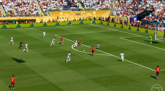 A partida entre Espanha e Argentina foi para a prorrogação