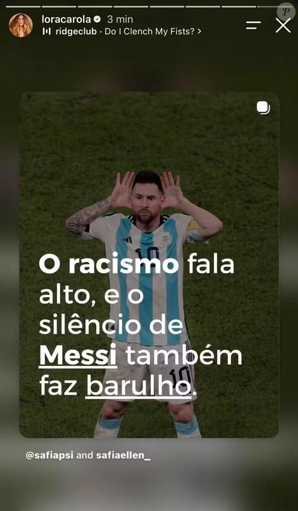 A atriz Carolina Dieckmmann explicou seu posicionamento após a polêmica por torcer pela Argentina de Lionel Messi em meio às acusações de racismo envolvendo torcedores do país