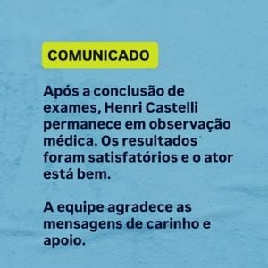Como está Henri Castelli, após duas convulsões? Fora do 'BBB 26', ator tem estado de saúde atualizado por equipe