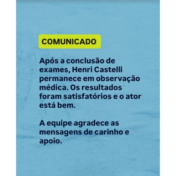 Como está Henri Castelli, após duas convulsões? Fora do 'BBB 26', ator tem estado de saúde atualizado por equipe