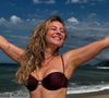 Heleninha em 'Vale Tudo', Paolla Oliveira celebra aniversário de 43 anos com fotos de biquíni na praia e web reage: 'Vi uma sereia'